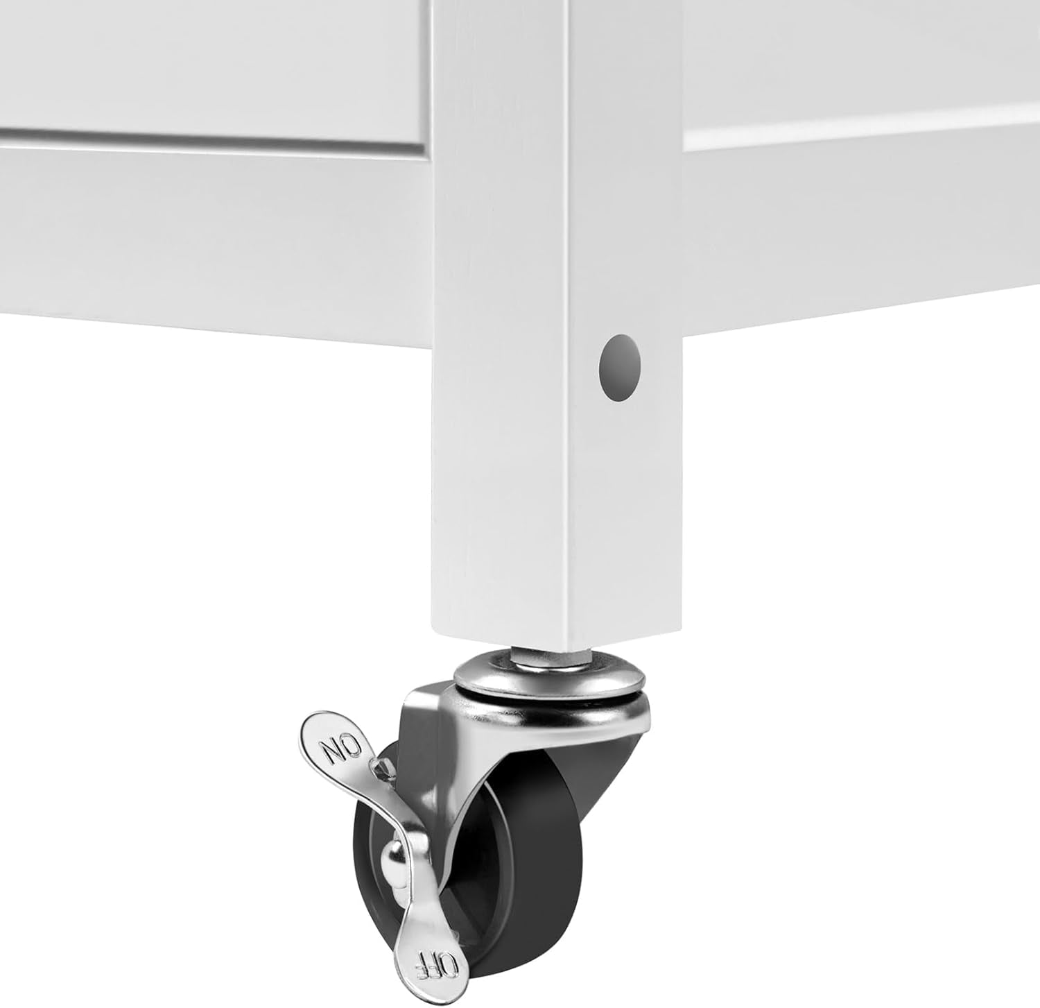 Kitchen Island Cart with Storage, Rolling Kitchen Island on Wheels with 6 Side Hooks, Wood Top Microwave Cart with Drawer for Dining Room, White